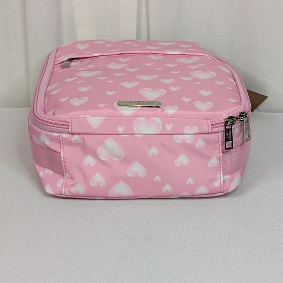 Madden Girl Insulated Lunch Bag Pink With White Hearts NWT - Picture 3 of 6